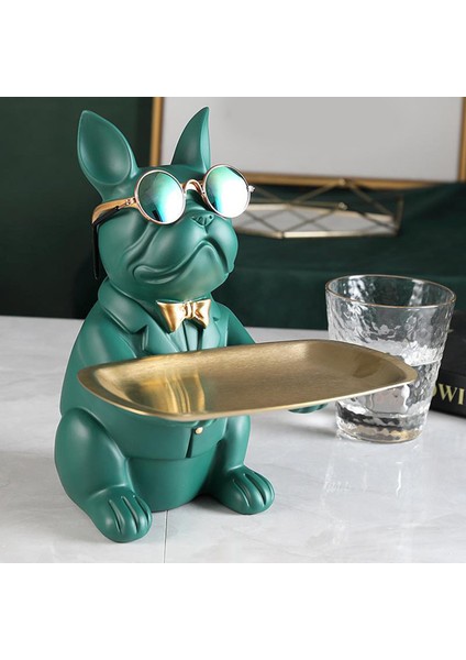 Serin Köpek Figüre Şekli Depolama Tepsisi Para Bankası Ev Dekorasyon Süslemesi Yeşil Ortam (Yurt Dışından) fırsatları