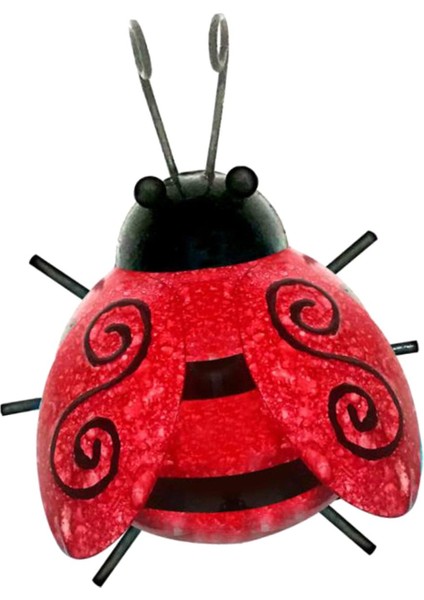 Metal Ladybugs Bahçe Duvar Sanatı Asılı Duvar Heykeli 11X8.8X5.5CM Yaygın Olarak Kullanılan Kırmızı (Yurt Dışından)