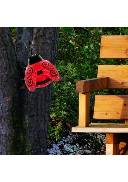 Metal Ladybugs Bahçe Duvar Sanatı Asılı Duvar Heykeli 11X8.8X5.5CM Yaygın Olarak Kullanılan Kırmızı (Yurt Dışından) modelleri