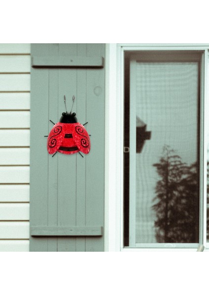 Metal Ladybugs Bahçe Duvar Sanatı Asılı Duvar Heykeli 11X8.8X5.5CM Yaygın Olarak Kullanılan Kırmızı (Yurt Dışından) fırsatları
