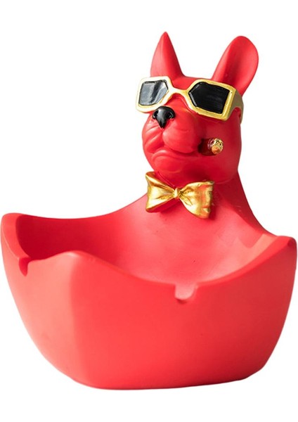 Köpek Heykelcik Sahibi Sanat Eseri El Sanatları Ofis Yatak Odası Dekoru Kırmızı (Yurt Dışından)