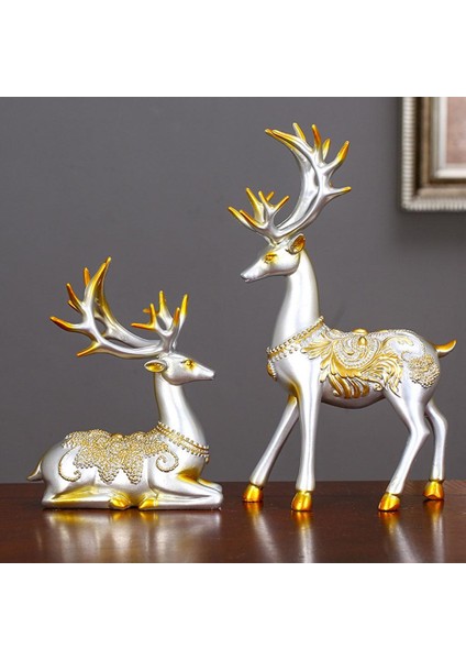 2 Adet Ren Geyiği Heykel Heykel Oturma Odası Masa Figürü Süsleme Bir Çift (Yurt Dışından) fiyatları