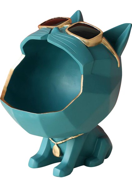 Karikatür Kedi Şeklinde Masaüstü Depolama Organizatörü, Vale Catchall Tepsi, Yatak Odası Yeşil (Yurt Dışından)