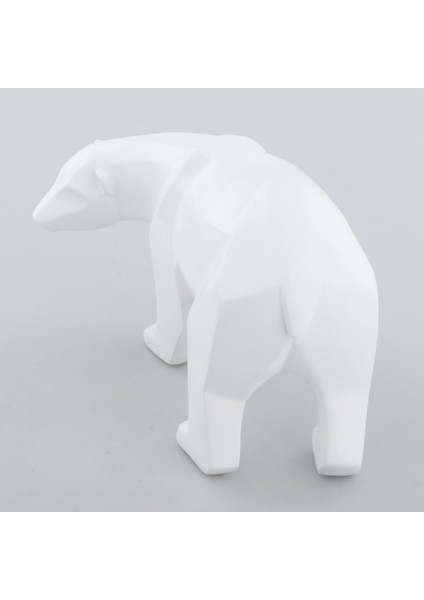 Reçine Heykeli Bear Geometrik Heykel Figürinleri Beyaz L (Yurt Dışından) fırsatları