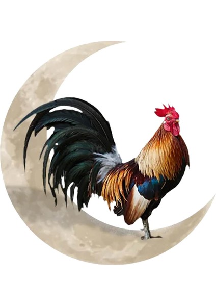 Rooster Moon Metal Duvar Sanat Sanat Heykel Banyo Ofis Bahçesi 35CM Için (Yurt Dışından) fiyatları