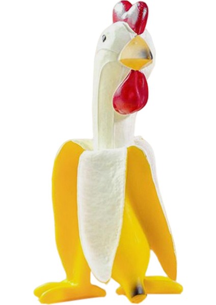 Muz Tavuk Heykelleri Tavuk Heykelleri Süs Sill Rooster Reçine Figürinleri 9X7.9X15CM (Yurt Dışından)