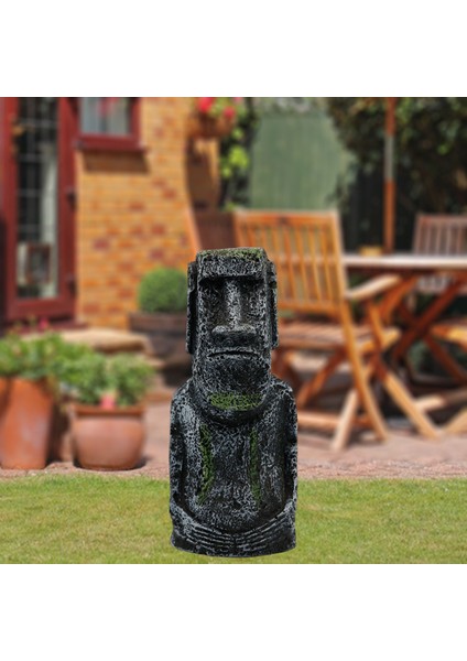 Akvaryum Moai Reçinesi Easter Adası Heykelleri Terrarium Yard Çim Flowerpot 7.5X5.5X17.5CM (Yurt Dışından)