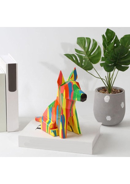 Yaratıcı Renkli Köpek Figürin Heykelleri El Sanatları Hediye Ofis Dekor (Yurt Dışından) modelleri