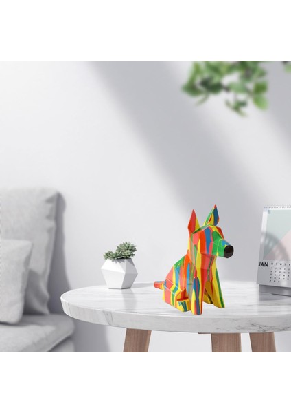 Yaratıcı Renkli Köpek Figürin Heykelleri El Sanatları Hediye Ofis Dekor (Yurt Dışından) indirimleri