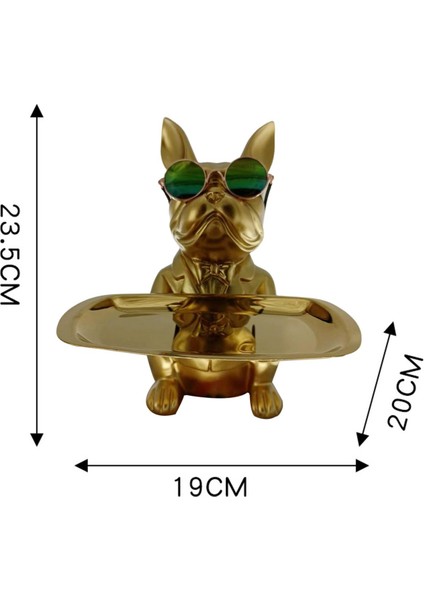 Masaüstü Reçine Köpek Tutma Depolama Tepsisi Süs Sanatı Organizatör Serin Altın (Yurt Dışından)