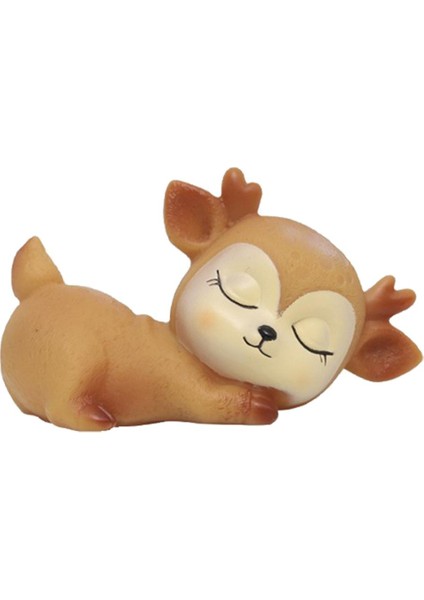 Reçine Uyuyan Bebek Geyiği Mini Elk Noel Süsleri Dekorasyon Ev Stili Için SEVIMLI02 (Yurt Dışından)