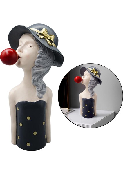 Reçine Heykel Masaüstü Heykelleri Yaratıcı Figür Figürinleri Gri (Yurt Dışından) indirimleri