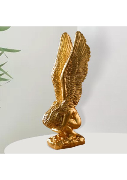 Reçine Altın Melek Ev Dekoru Anıt Heykel Kanat Bahçesi Hediye Sundurma Awn Bahçe L (Yurt Dışından) indirimleri