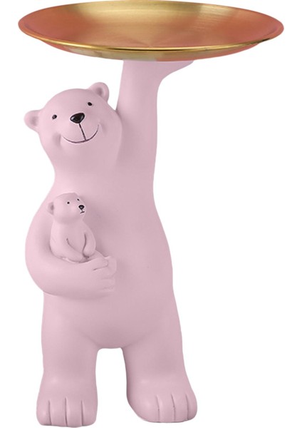 Loviver Ebeveyn-Çocuk Ayı Figürin Anahtar Depolama Tepsisi Tutucu Ev Sundurma Dekor Hediye Pembe (Yurt Dışından) fiyatları