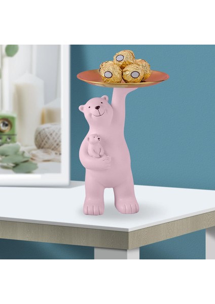 Loviver Ebeveyn-Çocuk Ayı Figürin Anahtar Depolama Tepsisi Tutucu Ev Sundurma Dekor Hediye Pembe (Yurt Dışından) modelleri