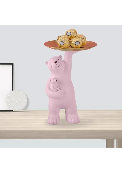 Loviver Ebeveyn-Çocuk Ayı Figürin Anahtar Depolama Tepsisi Tutucu Ev Sundurma Dekor Hediye Pembe (Yurt Dışından) fırsatları