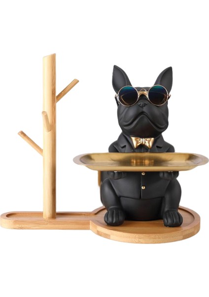 Reçine Heykeli Heykelcik Şeker Kuyumcusu Keys Tutucu Depolama Organizatör Siyah (Yurt Dışından)