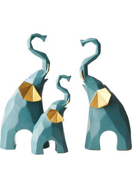 3 Fil Heykeli Set Koleksiyon Aksesuar El Sanatları Yatak Odası Green Için Modern (Yurt Dışından) fiyatları