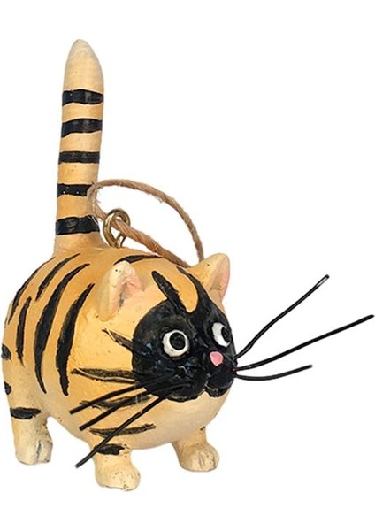 Sevimli Reçine Kedi Heykelcik Asılı Süs Minyatür Hayvan Heykel Dekor Siyah Altın (Yurt Dışından)