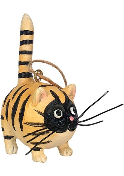 Sevimli Reçine Kedi Heykelcik Asılı Süs Minyatür Hayvan Heykel Dekor Siyah Altın (Yurt Dışından) fiyatları