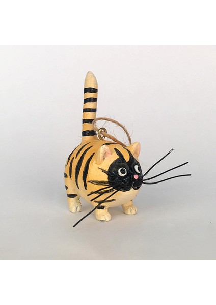 Sevimli Reçine Kedi Heykelcik Asılı Süs Minyatür Hayvan Heykel Dekor Siyah Altın (Yurt Dışından) modelleri