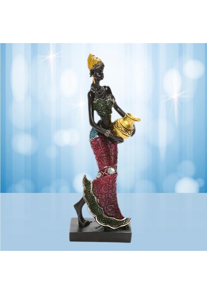 Afrika Heykelcik Figürü Heykeli Ev Raf Masası Standı Dekorasyon Altın (Yurt Dışından) fiyatları