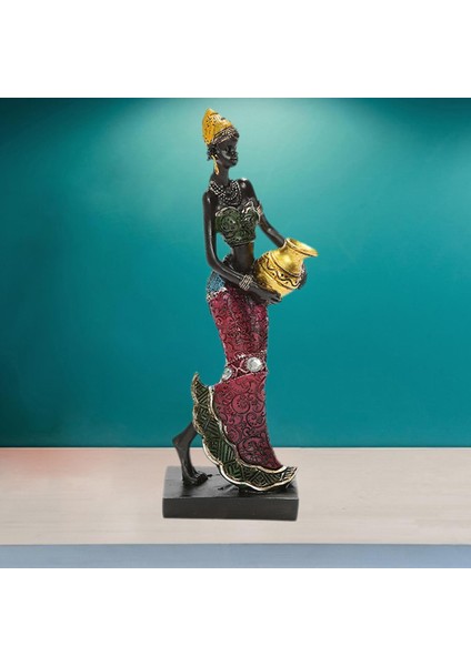 Afrika Heykelcik Figürü Heykeli Ev Raf Masası Standı Dekorasyon Altın (Yurt Dışından) indirimleri