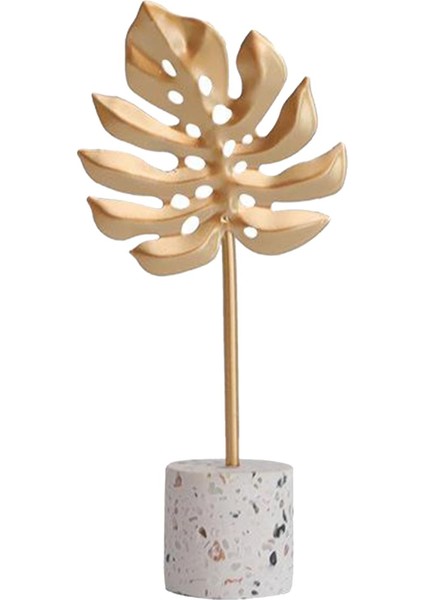 Alaşımlı Tüy Yaprağı Heykelcik Reçine Heykelleri Ev Kabin Çalışma Odası Ofis Dekoru 9X9X19.5CM (Yurt Dışından)