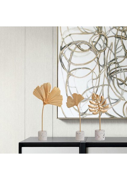 Alaşımlı Tüy Yaprağı Heykelcik Reçine Heykelleri Ev Kabin Çalışma Odası Ofis Dekoru 9X9X19.5CM (Yurt Dışından) fiyatları