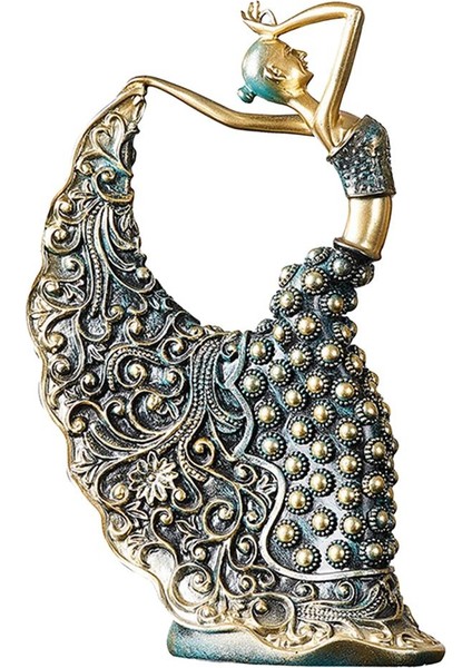 Dancer Heykelcik Sanat Heykel Dekor Süsleri Bronz 18X7X28.5CM (Yurt Dışından)