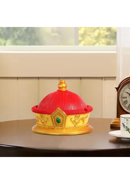 Yenilik Çin Koleksiyon Figürin/imparator Şapka Şeklindeki Kül Kırmızı B (Yurt Dışından) modelleri