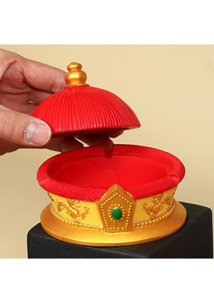 Yenilik Çin Koleksiyon Figürin/imparator Şapka Şeklindeki Kül Kırmızı B (Yurt Dışından) fırsatları