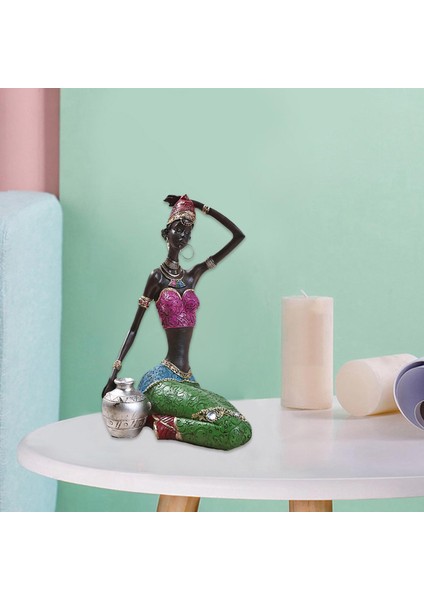 Afrika Heykelleri Heykelleri Reçine El Sanatları Koleksiyon Figürinleri Flowerpot Vazo (Yurt Dışından) indirimleri