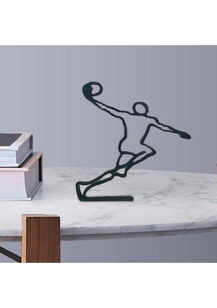 Zarif Atlet Hattı Heykel Teli Sanat Mutfak Masası Basketbol Için Heykelcik Silüet 20CMX15CMX1.5CM (Yurt Dışından) fiyatları