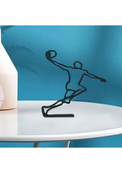 Zarif Atlet Hattı Heykel Teli Sanat Mutfak Masası Basketbol Için Heykelcik Silüet 20CMX15CMX1.5CM (Yurt Dışından) modelleri