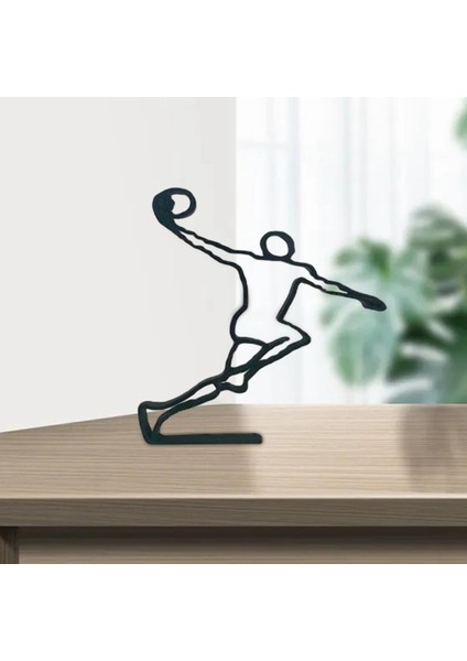 Zarif Atlet Hattı Heykel Teli Sanat Mutfak Masası Basketbol Için Heykelcik Silüet 20CMX15CMX1.5CM (Yurt Dışından) fırsatları