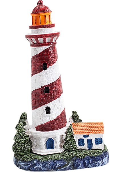 Reçine Deniz Feneri Heykelcik Masa Dekoru Parti Favorisi Oturma Odası Artwork Kırmızı (Yurt Dışından)