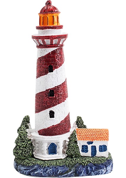 Reçine Deniz Feneri Heykelcik Masa Dekoru Parti Favorisi Oturma Odası Artwork Kırmızı (Yurt Dışından) fiyatları