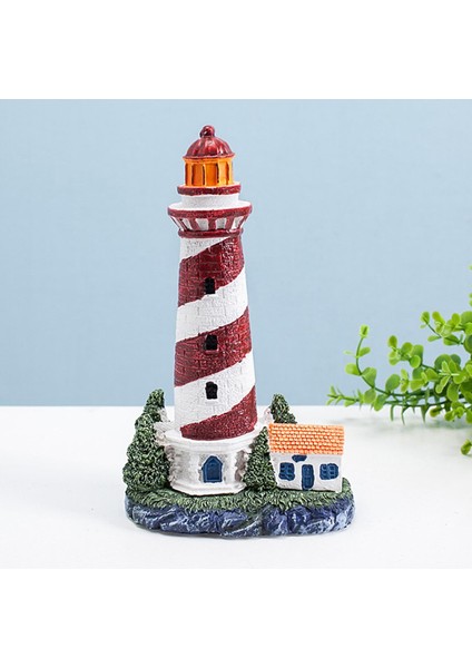 Reçine Deniz Feneri Heykelcik Masa Dekoru Parti Favorisi Oturma Odası Artwork Kırmızı (Yurt Dışından) fırsatları