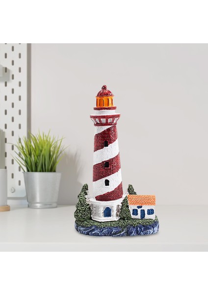 Reçine Deniz Feneri Heykelcik Masa Dekoru Parti Favorisi Oturma Odası Artwork Kırmızı (Yurt Dışından) indirimleri