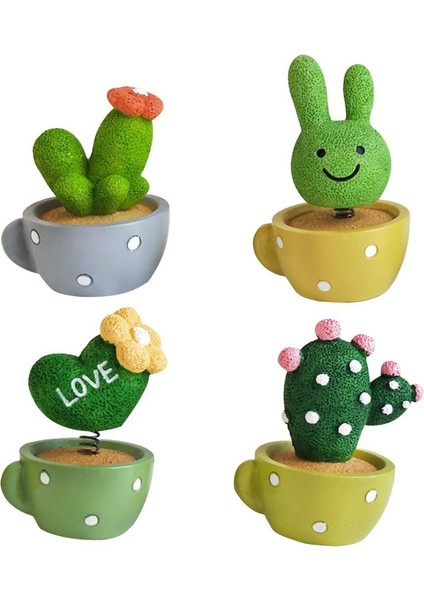 Araba Iç Süs Bitkisi Gösterge Paneli Dekorasyonu Bahar Heykeli Küçük Gadget Kaktüs L 10X8CM (Yurt Dışından)