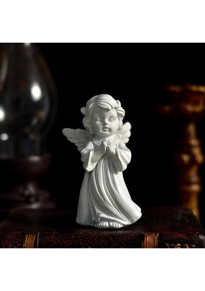 Reçine Melek Heykel Heykel Masaüstü Süsleri El Yapımı Dekoratif Dua Doğru (Yurt Dışından) modelleri