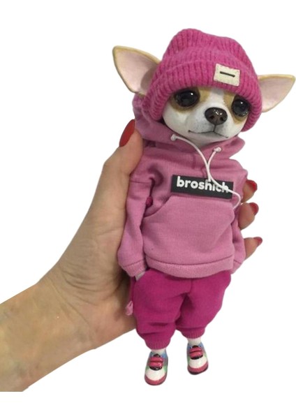 Reçine Köpek Heykeli Masaüstü Evcil Hayvan Aksesuarları Masa Pembe Kazak (Yurt Dışından) fiyatları