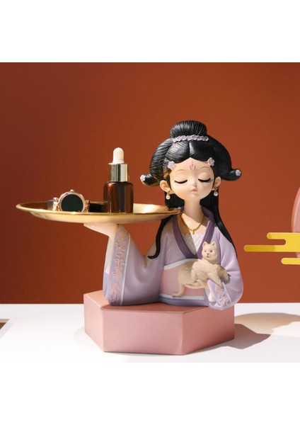 Kız Depolama Tepsisi Biblolar Organizatör Masaüstü Figürinler Ev Dekor 25X22CM (Yurt Dışından) fiyatları