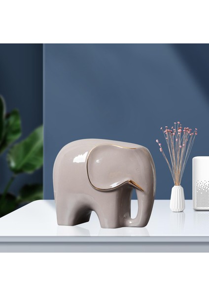 Seramik Fil Heykeli Mobilya Kitaplık Yatak Odası Dekor Gri L Için (Yurt Dışından) indirimleri