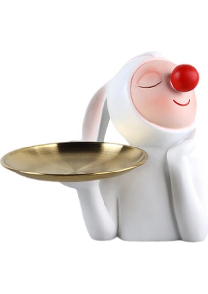 Reçine Kırmızı Burun Tavşan Figürin Depolama Tepsisi Takı Oturma Odası Dekor Yuvarlak (Yurt Dışından) fiyatları