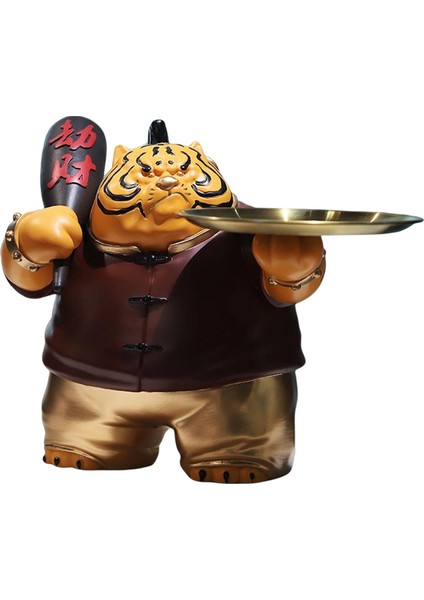 Tiger Heykel Depolama Tepsisi Sanat Eserleri Takı Tepsisi Oturma Odası Masaüstü Koyu Kahverengi (Yurt Dışından)