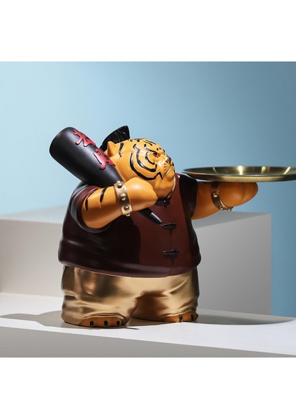 Tiger Heykel Depolama Tepsisi Sanat Eserleri Takı Tepsisi Oturma Odası Masaüstü Koyu Kahverengi (Yurt Dışından) modelleri