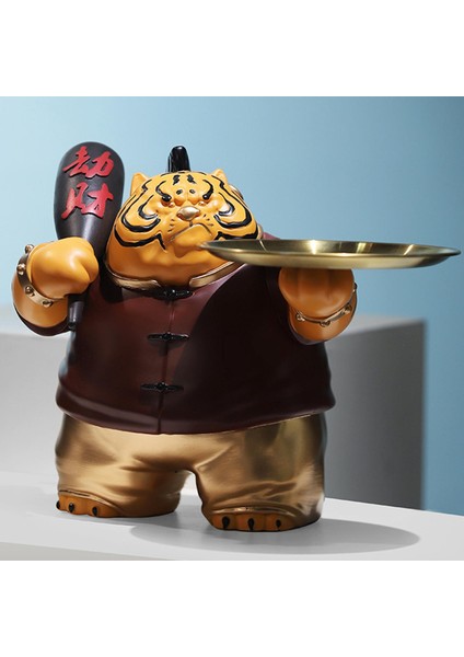 Tiger Heykel Depolama Tepsisi Sanat Eserleri Takı Tepsisi Oturma Odası Masaüstü Koyu Kahverengi (Yurt Dışından) fırsatları