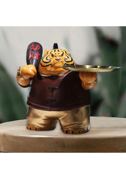 Tiger Heykel Depolama Tepsisi Sanat Eserleri Takı Tepsisi Oturma Odası Masaüstü Koyu Kahverengi (Yurt Dışından) indirimleri